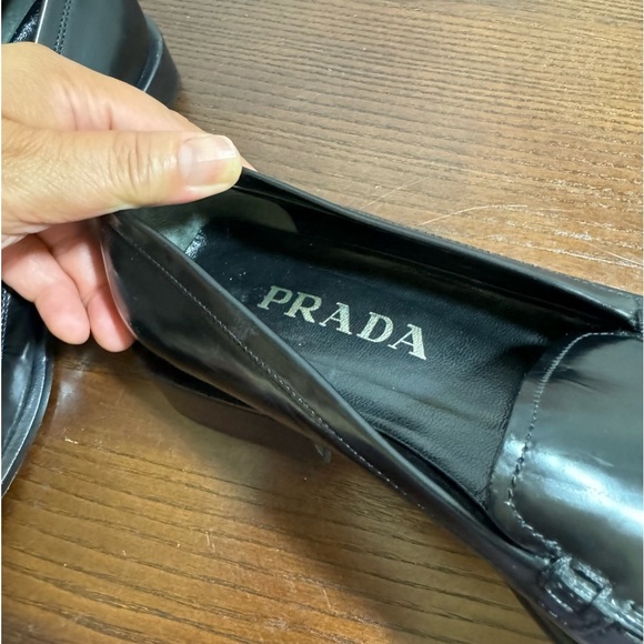 PRADA LOAFERS black patent leather vintage 90s Y2K in size 35. GUC - Picture 11 of 15